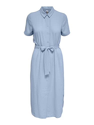 JdY A/S Damen Jdyrachel S/S Midi Dress Wvn Kleid, Cashmere Blue, L EU