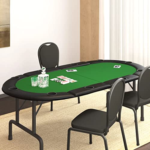 Lauuoeriau Home Items, zusammenklappbare Pokertischplatte für 10 Spieler, Grün, 208 x 106 x 3 cm, Anzugmöbel