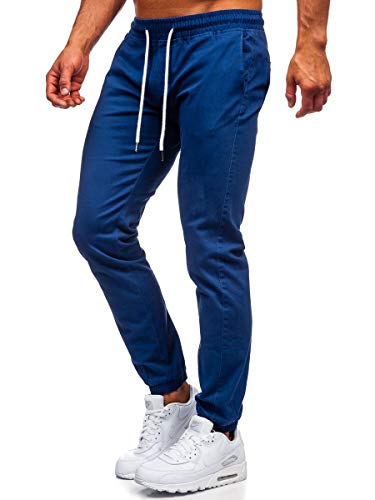 BOLF Herren Joggerhose Wanderhose Outdoorhose Sporthose Freizeithose Jogger Jogpants Kordelzug Beinabschluss Casual Street Style 1145 Kobalt S [6F6]