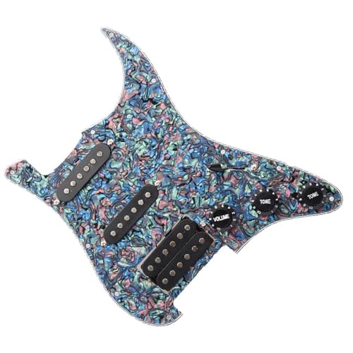 Standard-Pickguard-Tonabnehmer SSH Loaded Prewired E-Gitarren-Schlagbrett-Tonabnehmer-Set, langlebige Gitarren-Ersatzteile (Color : Q)