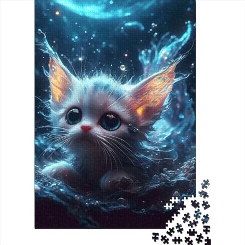 Puzzle für Erwachsene, 1000 Puzzles, bunte Katzen, Puzzle für Teenager, für Erwachsene und Teenager ab 12 Jahren, Holzbrett-Puzzle, Denksport-Puzzle für Erwachsene, Größe: 75 x 50 cm