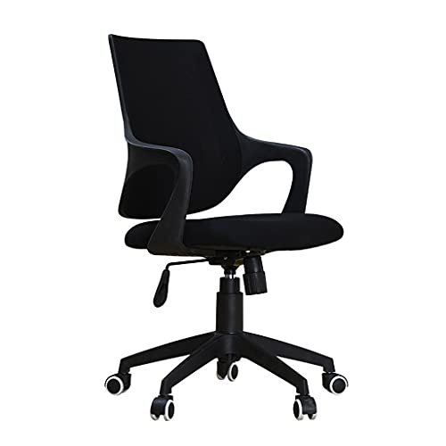 Bürostühle für Zuhause Bürostuhl mit mittelhoher Rückenlehne und Netzgewebe, ergonomischer Drehstuhl aus schwarzem Netzgewebe, höhenverstellbarer Arbeitsstuhl, Füße aus Nylon/Stahl, Schreibtischstuhl