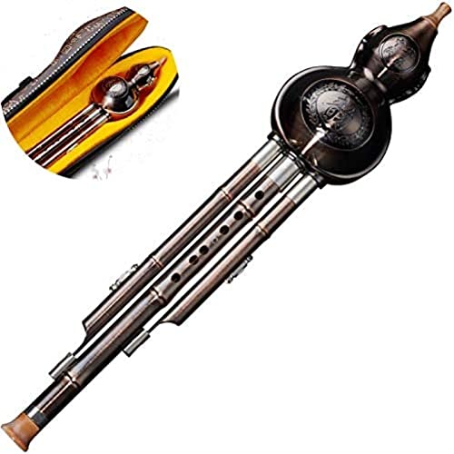 Hulusi, Kürbisflöte, Cucurbit-Flöte, traditionell, ethnisch, langlebig, verkupfert, Hulusi-Kürbisflöte, Konzertsaal, langes Blasinstrument, Anfänger, Kontaktblasinstrument, verkupfert, A-Tas