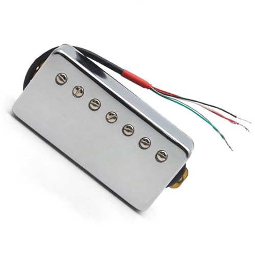 Chrom Exquisite 7-saitige Gitarre Messing Abdeckung Humbucker Schlitzschraube Spule Splitting Pickup Single-Coil-Tonabnehmer (Color : Neck)