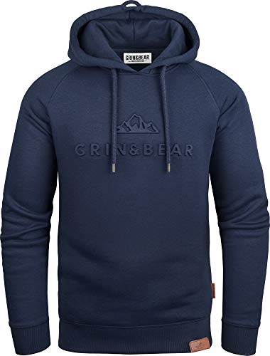 Grin&Bear Hoodie mit gestempeltem Design Logo Navy M GEC540