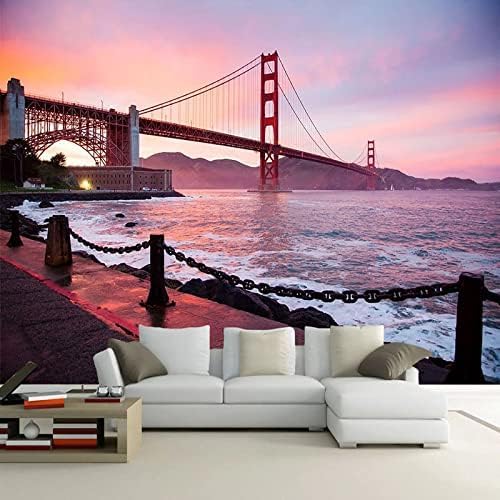 XLMING Creative Bridges Meerblick Dämmerung Schöne Landschaft 3D Tapete Home Dekoration Wohnzimmer Sofa Schlafzimmer Tv Hintergrund Wand-250cm×170cm