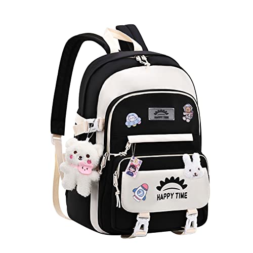 Schulrucksack Laptop Rucksack Schultaschen Büchertaschen Anstecknadeln Anhänger Teenager