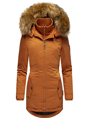 MARIKOO Damen Warmer Winterparka mit Kapuze Sanakoo Rusty Cinnamon Gr. XXL