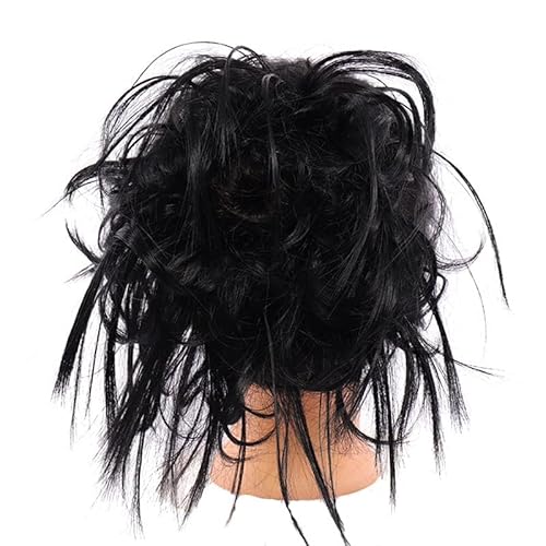 Haarteile Haarknoten Synthetische Haarknoten-Verlängerung Messy Chignon Scrunchie Short Straight mit elastischen Haarbändern Hochsteckfrisur Haarteil Hitzebeständig for Frauen Brötchen Haare (Color :