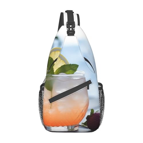 CSGJMYGS Sling Bag für Damen und Herren, Sommer, Baum, Kreuz, Brusttasche, diagonal, lässig, modisch, Reisen, Wandern, Tagesrucksack, Sommer-Cocktail, Einheitsgröße