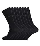 Hugo Boss Herren Socken Strümpfe Business Allround RS Uni 50272214 8 Paar, Farbe:Schwarz;Sockengröße:39-42;Artikel:-001 black