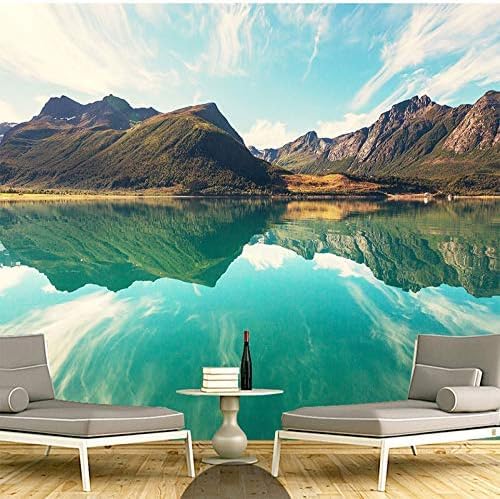 XLMING Natürlicher Himmel, Wolken, Berge Und Spiegelungen Küche Esszimmer Arbeitszimmer Wohnzimmer TV Hintergrund Wand 3D Tapete-300cm×210cm