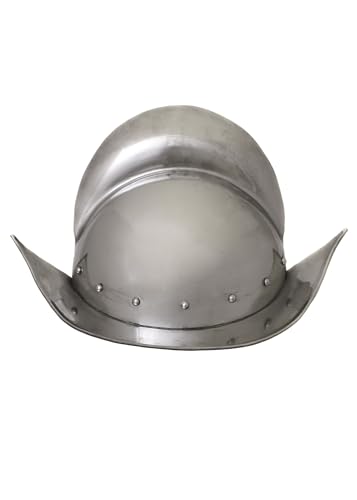 Battle-Merchant Deutscher Morion Helm, 1,6mm Stahl mit Lederinlay - Spätmittelalter - Landsknecht - LARP