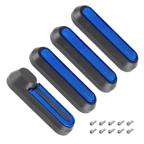 Jodriva Schutzschale for Vorderradgabel und Hinterradabdeckung, for Xiaomi, M365 Elektroroller Pro 2/Pro Sicherheitsreflektierendes Rohr Nachtreflektorteil Radabdeckung für Elektroroller(Black Blue)