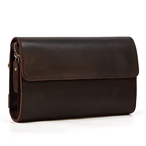 NEWNAN Multifunktionale Brieftaschen-Clutch-Tasche Retro-Herren-Clutch-Tasche Handliche Brieftasche mit großem Fassungsvermögen (Farbe: A, Größe: 6 * 24 * 15 cm)