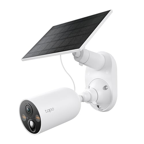 Tapo C425 KIT Solar Überwachungskamera Aussen Akku, 2K Auflösung, Farbnachtsicht, MicroSD-Speicher, 10000-mAh-Akku, 150° Super-Weitwinkel Sichtfeld, Zwei-Wege-Audio, Alexa&Google Assistant kompatible