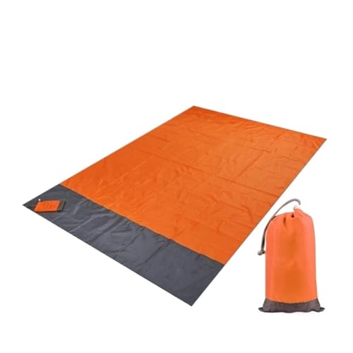 MOHUIED Wasserdichte Strandmatte, extra groß, Outdoor-Campingmatte, Decke, faltbar, sandfrei, Taschenmatratze, tragbar, leicht, Picknick-Matten, große Picknickdecke, wasserdicht (Orangegrau, 200 x 210