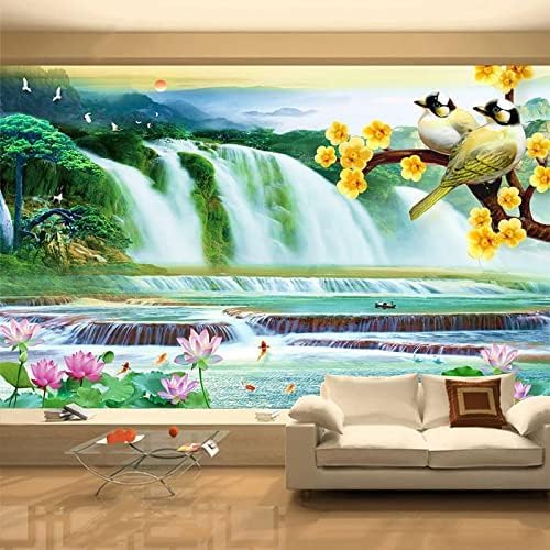 XLMING Klassische Naturlandschafts-Wasserfälle 3D Tapete Home Dekoration Wohnzimmer Sofa Schlafzimmer Tv Hintergrund Wand-400cm×280cm