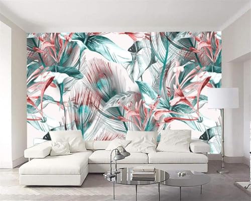 Tropische Pflanzen Bananenblatt Bananenblume 3D Tapete Poster Restaurant Schlafzimmer Wohnzimmer Sofa TV Dekorative Wand-350cm×256cm