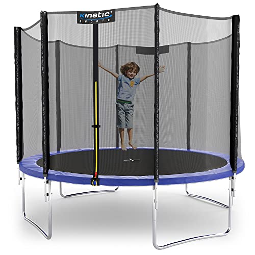 Kinetic Sports Outdoor Trampolin TPLH10 Gartentrampolin für Kinder und Erwachsene mit Randabdeckung und Sicherheitsnetz Ø 310 cm