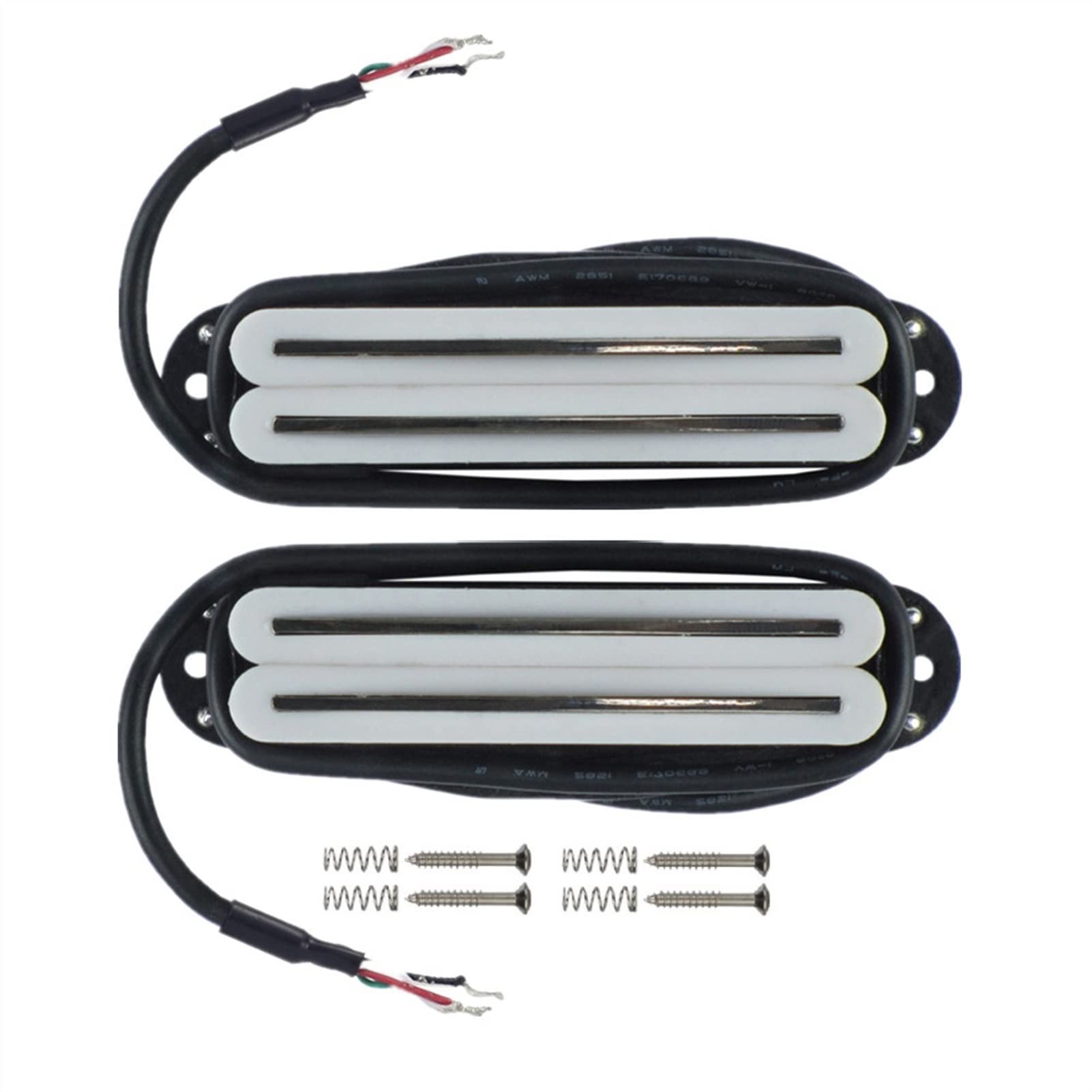 ZENGXUE 2 Stücke Weiß Dual Hot Rail Pickups Humbucker Gitarre Pickup Keramik Geräuscharm Rauschen Für E-Gitarren-Teile Humbucker Tonabnehmer Set