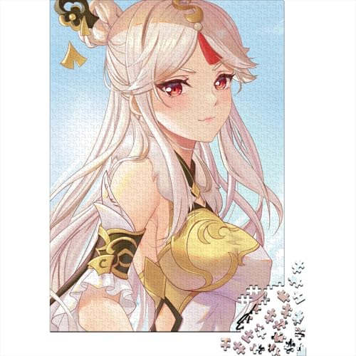 Genshin Impact Holzpuzzles Puzzles für Erwachsene und Teenager Schwierige, anspruchsvolle Puzzles mit 1000 Teilen Geburtstagsgeschenk Geschenke für Erwachsene (Größe: 75x50cm)