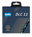 KMC Unisex – Erwachsene DLC DLC11 11-Fach Kette 1/2" x11/128, 118 Glieder, schwarz-türkis