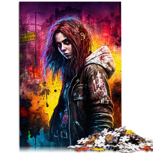 Puzzle, Lernspiele, Rock Girl, 1000 Teile, Holzpuzzle, Spaß für zu Hause, Aktivitäten, Geburtstagsgeschenk, Reisegeschenke, 1000 Stück (50 x 75 cm)