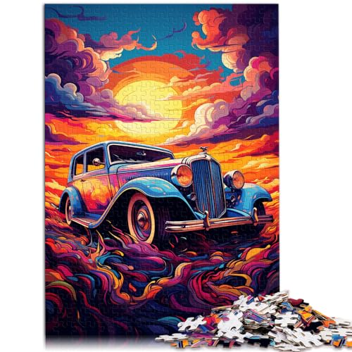 Puzzle für Erwachsene, farbenfrohe Psychedelie klassischer Autos, 1000-teiliges Puzzle, Holzpuzzle, Geschenk zum Geburtstag, 1000 Teile (50 x 75 cm)