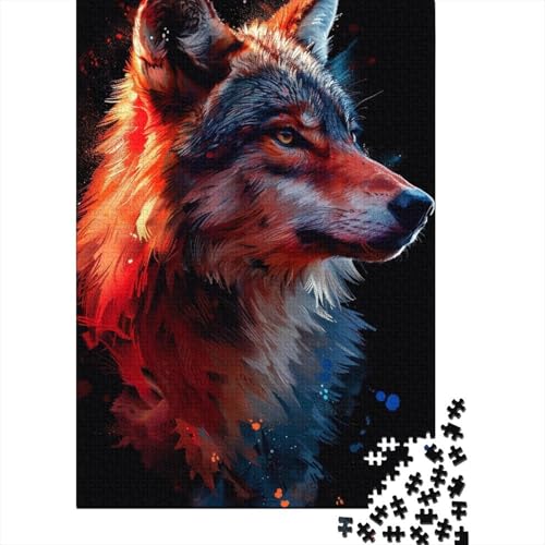 Tier-Wolf-Holzpuzzle für Erwachsene und Jugendliche von Adult Jigsaw Puzzles 1000 Teile Holzpuzzle für Erwachsene und Jugendliche 29,53x19,69 Zoll