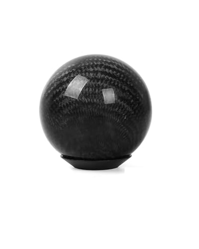 Schaltknauf Universal Carbon Fiber Auto Rund Schaltknauf Runde Ball Form Shifter Hebel Griff Getriebe Stick Kopf Shift knob(Black)