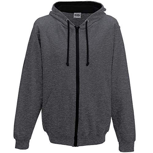 Just Hoods Unisex Kapuzen-Sweatjacke/Charcoal/Jet Black, XL