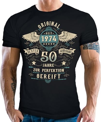 T-Shirt als Geschenk für Herren und Männer zum 50. Geburtstag: Original seit 1973 Vintage Retro