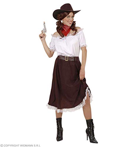 Widmann 4179L - Kostüm Cowgirl, Bluse, Rock, Gürtel, Hut, für Erwachsene, Wilder Westen, Wild West Girl, Karneval, Fasching, Mottoparty