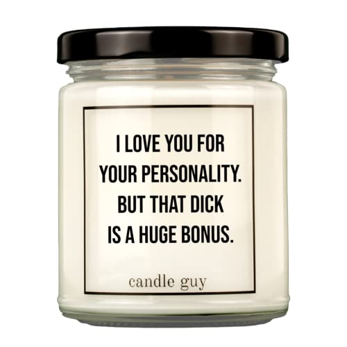 candle guy Duftkerze | I love you for your personality. But that dick is a huge bonus. | Handgemacht aus 100% Sojawachs | 70 Stunden Brenndauer