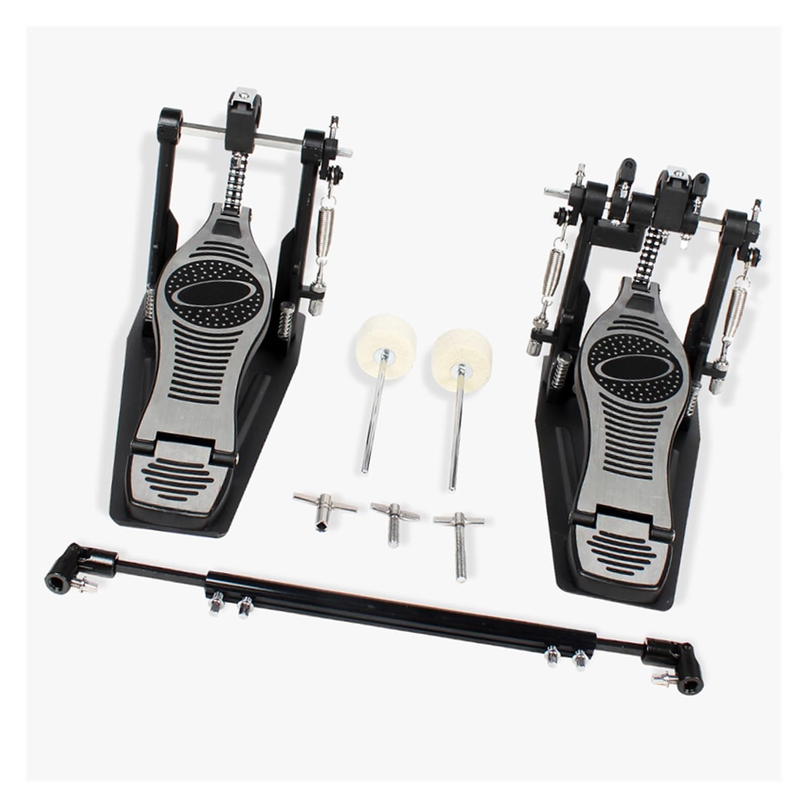 Schlagzeug pedal Drum Jazz Drum Double Step Hammerpedal Double Chain Step Hammer Verdickter Trommelstock Aus Zink-Aluminium-Legierung