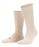 FALKE Unisex Socken Walkie Ergo U SO Wolle einfarbig 1 Paar, Beige (Sand Melange 4490), 39-41