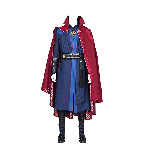 Dr Strange Cosplay Kostüm Stephen Strange Cape Movie Multiverse of Wahnsinns Umhang Deluxe Outfit Blau Robe L