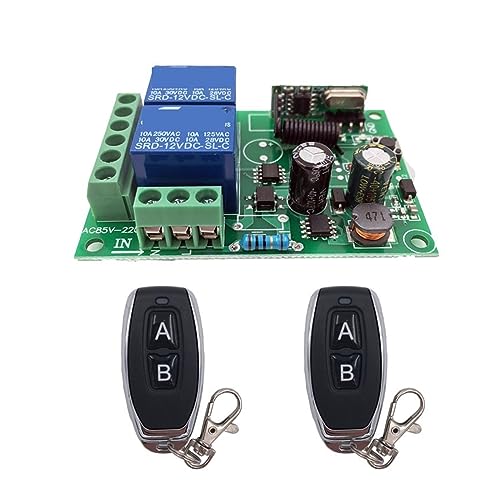 Elektrisches Toröffnungsset, 433 MHz universeller kabelloser AC-Relais-Relaisempfänger und -sender for die universelle Garagentor- und Torsteuerung(1RC 2B)