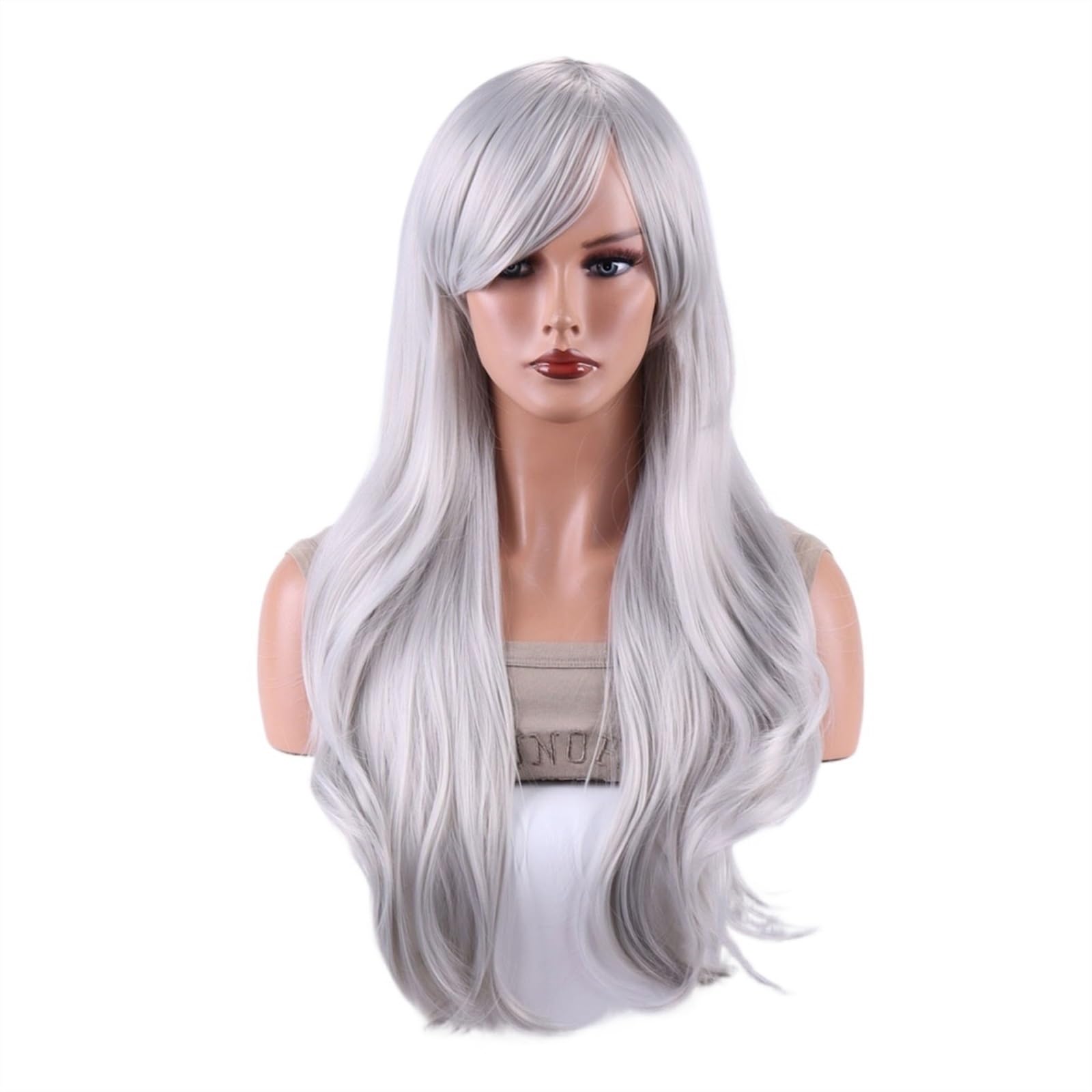 Perücken für Frauen 28" lange gewellte Haarperücken, hitzebeständige Cosplay-Perücke for Frauen (grün) für den täglichen Gebrauch(Wig-120)