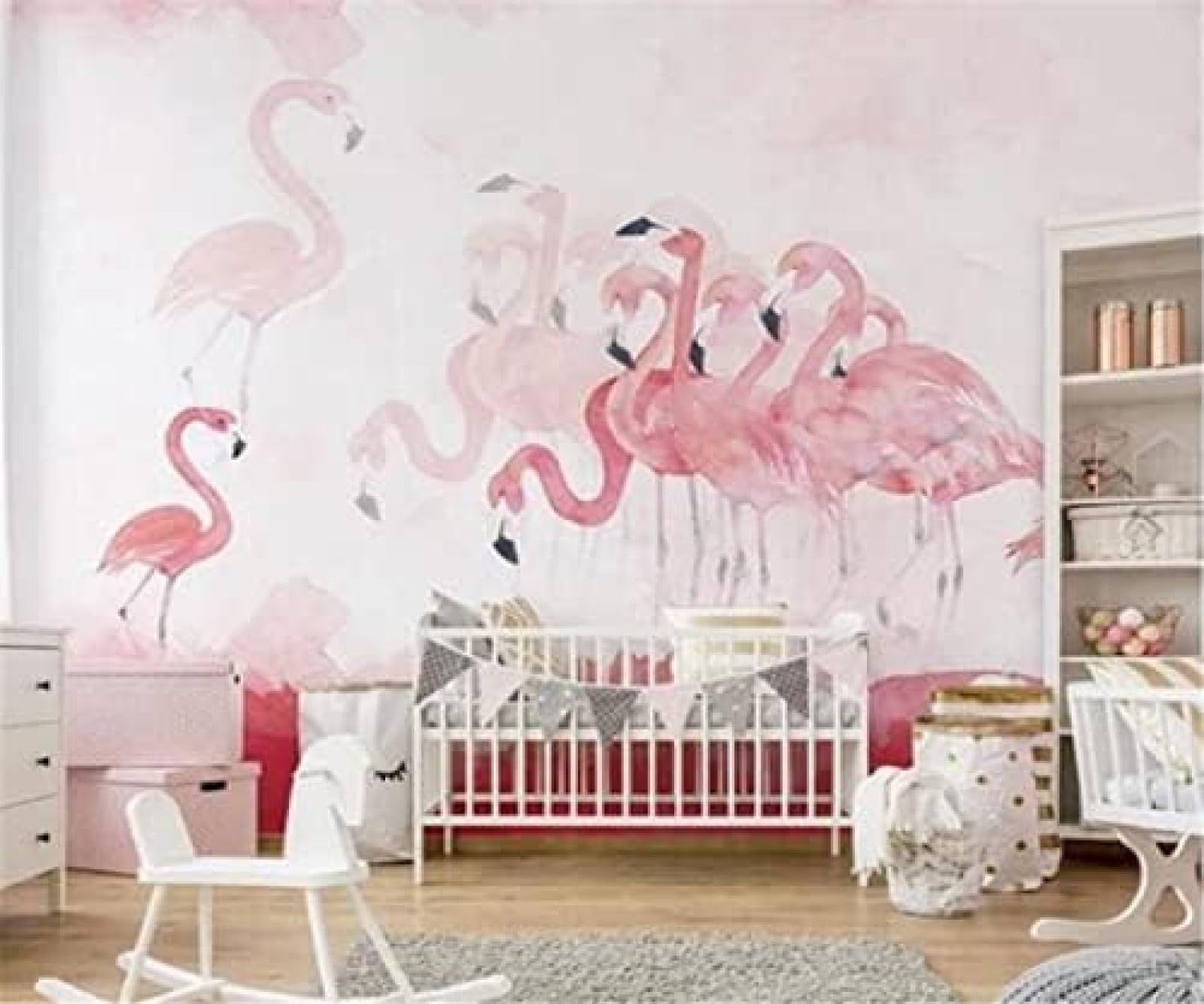 XLMING Rosa Flamingo Hochzeitszimmer 3D Tapete Home Dekoration Wohnzimmer Sofa Schlafzimmer Tv Hintergrund Wand-430cm×300cm