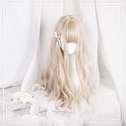 LINLINCD Cosplay wig Frauen Lolita Perücke Kawaii Cosplay Perücke Hitzebeständige synthetische Perücke Halloween Karneval Party Cosplay Mädchen Haar Perücken+Perücke Kappe als das Bild