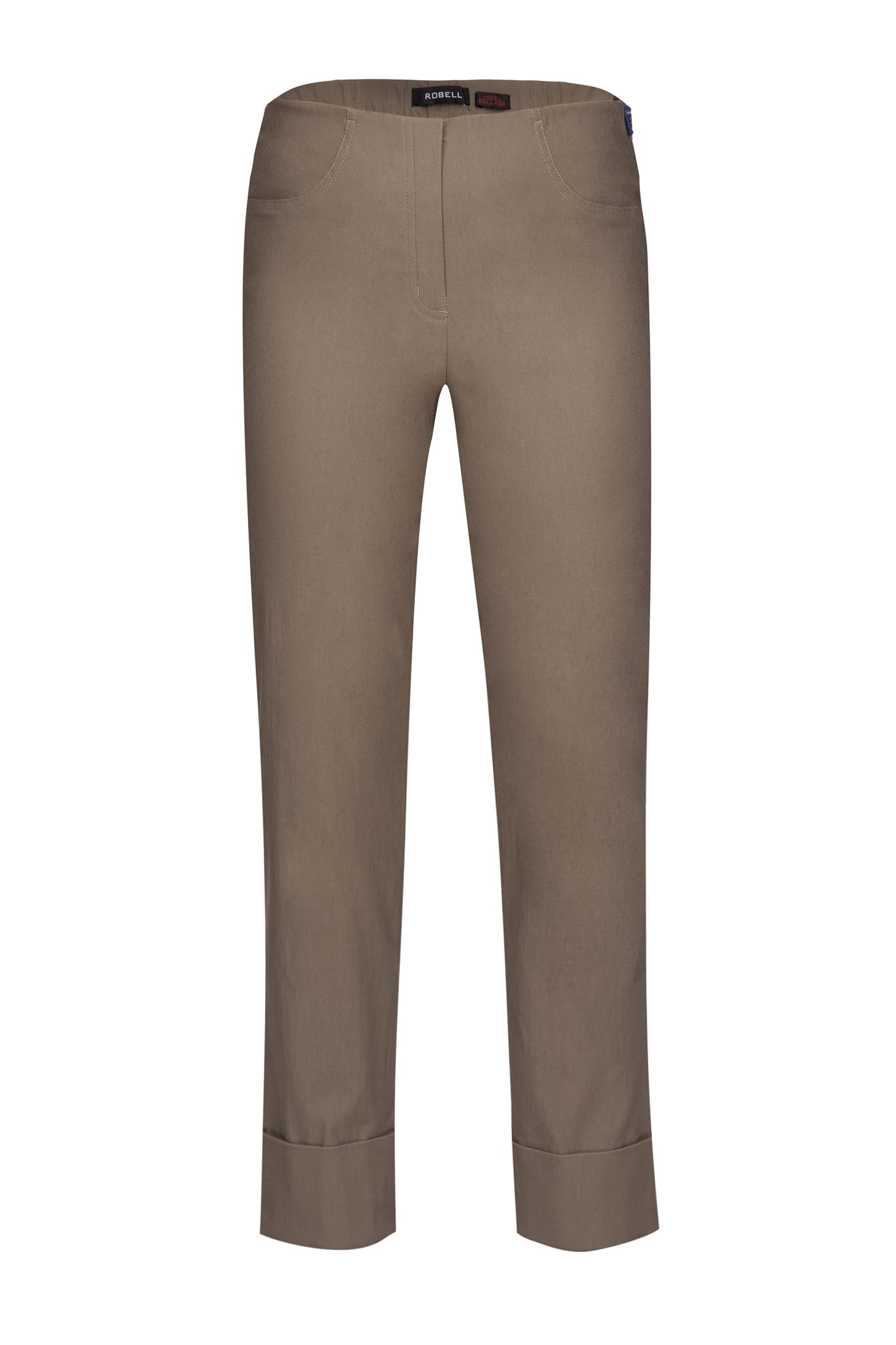 Robell Style BELLA09-7/8 Stoffhose Damen high Waist - Damenhose Power Stretch - Bengaline Stoff Hose mit Aufschlag und Gesäßtaschen - Bitte eine Größe Kleiner bestellen