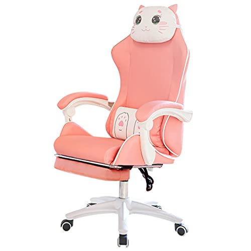 Bürostühle für Zuhause Gaming-Stuhl Büro-Rennstuhl mit Lordosenstütze Armlehne Kopfstütze Hohe Rückenlehne Ergonomischer Schreibtisch Niedlicher Stuhl Drehbarer verstellbarer Schreibtischstuhl für