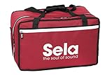 Sela SE 038 Cajon Tasche Red, Hochwertige Nylontasche für Cajons mit Rucksackfunktion und Seitenfach