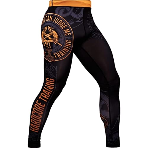 Hardcore Training Compression Pants Glima Men's Kompressionshose Sportkleidung Grappling MMA Kampfsport BJJ Hose No Gi (XL)