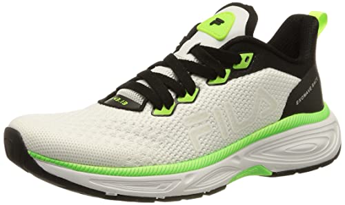 FILA Herren EXOWAVE Race Laufschuh, White-Neon Green-Black, 44 EU