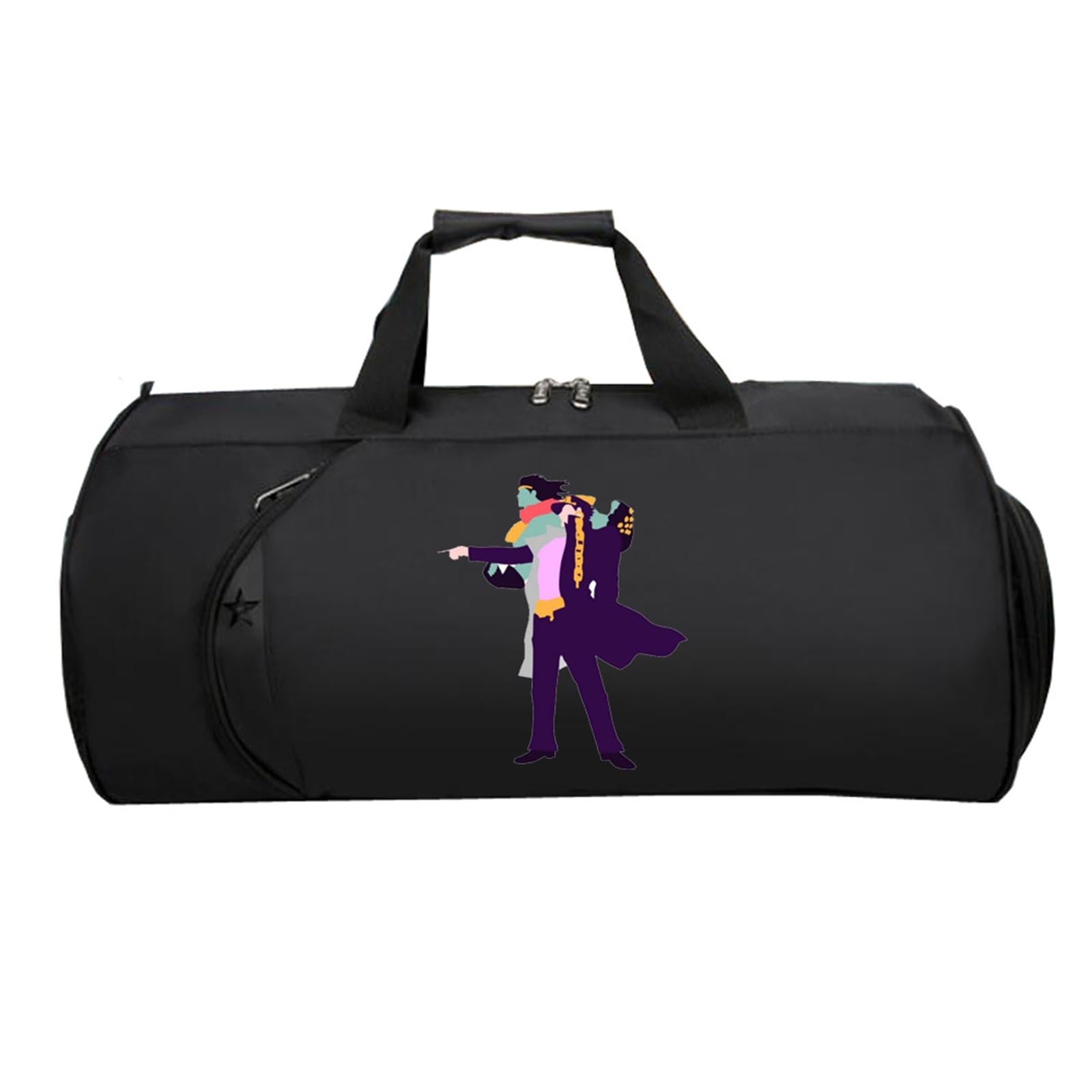 Jo-Jo's Bizar-re Adventu-re Sporttasche Klein, Groß Wasserdicht Sporttasche, HandgepäCk Unisex G.ym Wochenendtasche Flugzeug(Black 12)