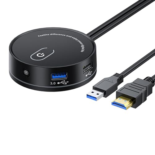 Qsvbeeqj Externe Desktop-Stromsteuerung mit USB und 3,5 mm Auditory optional für einfachen Zugriff