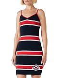 Love Moschino Women's Slim fit Tank Striped Cotton Blend Rib Dress, Blue White RED, 42